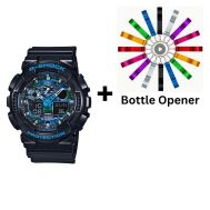 Casio G-Shock Analogue/Digital Black/Blue Extra-Large Mens Watch GA100CB-1A GA-100CB-1ADR Bottle Opener Bundle GA-100CB-1ADR+BO by 45 