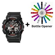 Casio G-Shock Analogue/Digital Mens Black XL-Series Watch GA-100-1A4DR Bottle Opener Bundle GA-100-1A4DR+BO by 45 